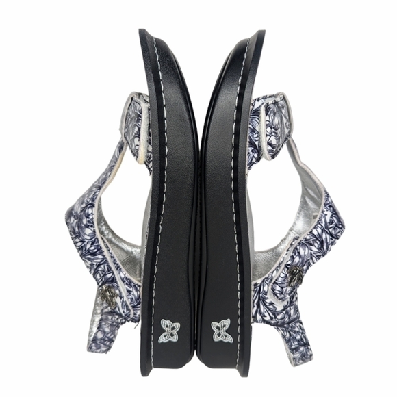 Alegria Ken Kendra sandals white black floral open toe adjustable EU size 42 - Picture 5 of 8